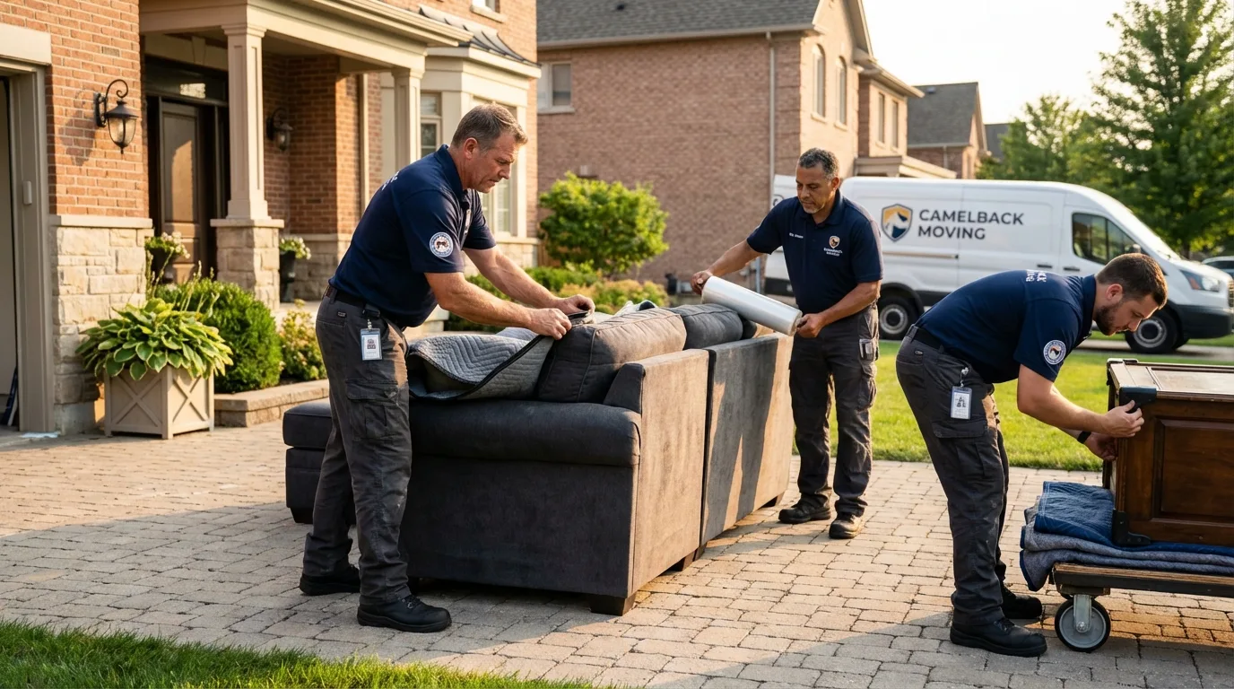 Large estate moving crew wrapping furniture in Moulton, AL